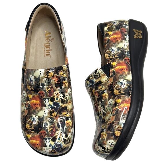 Algeria Keli Paws up Slip-Resistant Dog Print Shoe Clog S-330 Sz 10.5-11 - Picture 1 of 13